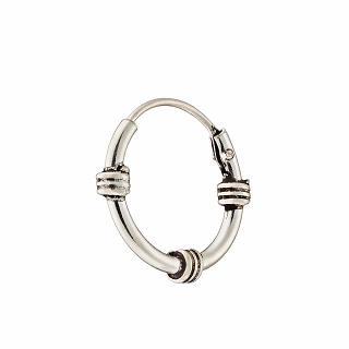 Oxzen sterling silver Bali hoop 12mm