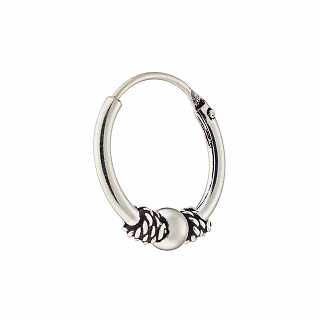 Oxzen sterling silver Bali hoop 12mm
