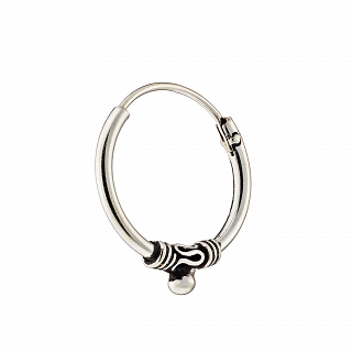 Oxzen sterling silver Bali hoop 14mm