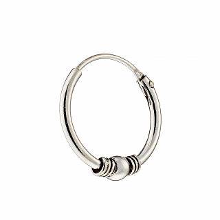 Oxzen sterling silver Bali hoop 14mm