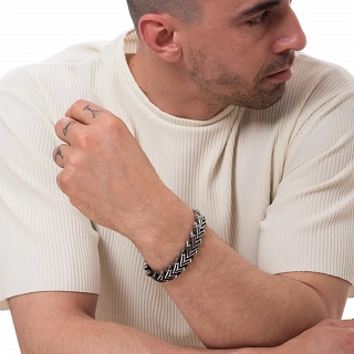 Oxzen βραχιόλι ανδρικό, ατσάλινο με κούμπωμα ασφαλείας