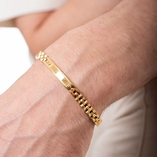 Oxzen ανδρικό βραχιόλι από ανοξείδωτο ατσάλι, ταυτότητα