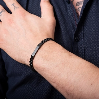 Oxzen ανδρικό βραχιόλι από ανοξείδωτο ατσάλι, ταυτότητα