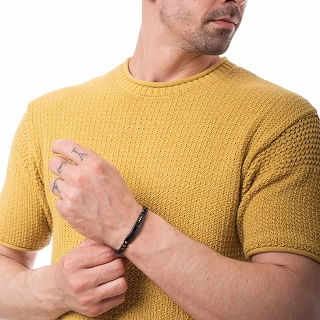 Oxzen ανδρικό βραχιόλι ατσάλινο, ταυτότητα με λευκά ζιργκόν