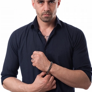 Oxzen ανδρικό βραχιόλι ατσάλινο ασημί με μαύρο