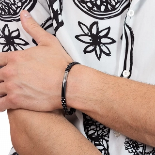 Oxzen ανδρικό βραχιόλι από ανοξείδωτο ατσάλι ταυτότητα