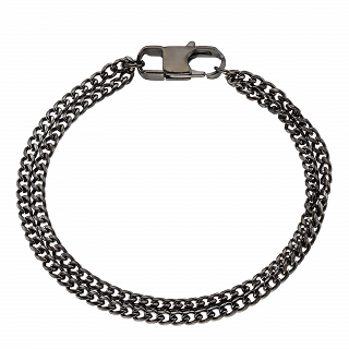 Oxzen ανδρικό βραχιόλι από ανοξείδωτο ατσάλι με διπλή αλυσίδα