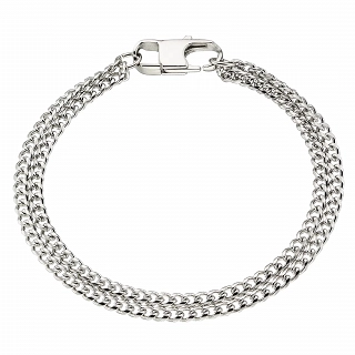 Oxzen ανδρικό βραχιόλι από ανοξείδωτο ατσάλι με διπλή αλυσίδα