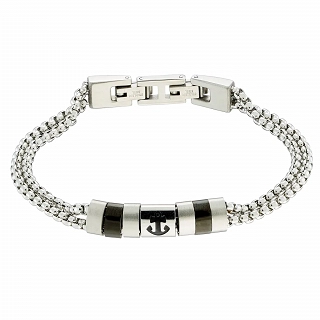 Oxzen ανδρικό βραχιόλι από ανοξείδωτο ατσάλι διπλό με άγκυρα