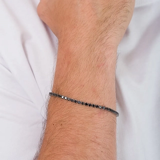 Oxzen βραχιόλι ατσάλινο Unisex ριβιέρα Tennis Iced Out με ζιργκόν 3mm