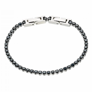 Oxzen βραχιόλι ατσάλινο Unisex ριβιέρα Tennis Iced Out με ζιργκόν 3mm