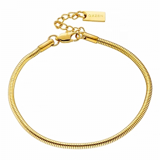 Oxzen ανδρικό βραχιόλι ατσάλινο minimal Round chain 2.5mm