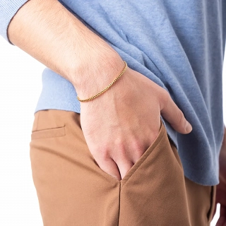Oxzen ανδρικό βραχιόλι ατσάλινο minimal Box chain 2 mm