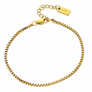 Oxzen ανδρικό βραχιόλι ατσάλινο minimal Box chain 2 mm