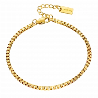 Oxzen ανδρικό βραχιόλι ατσάλινο minimal Box chain 2.5 mm