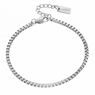 Oxzen ανδρικό βραχιόλι ατσάλινο minimal Box chain 2.5 mm