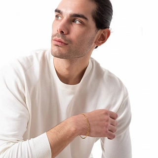 Oxzen ανδρικό βραχιόλι ατσάλινο Figaro chain 4 mm