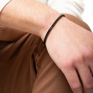 Oxzen ανδρικό βραχιόλι από ανοξείδωτο ατσάλι αλυσίδα 3 mm