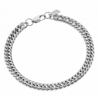 Oxzen ανδρικό βραχιόλι από ανοξείδωτο ατσάλι αλυσίδα Gourmet 6 mm