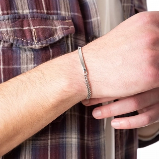 Oxzen ανδρικό βραχιόλι από ανοξείδωτο ατσάλι ταυτότητα Unisex 4 mm