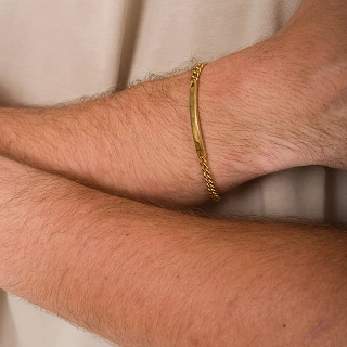 Oxzen ανδρικό βραχιόλι από ανοξείδωτο ατσάλι ταυτότητα Unisex 4 mm