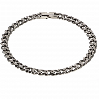 Oxzen ανδρικό βραχιόλι ατσάλινο αλυσίδα Gournet 6 mm γκρι αντικέ