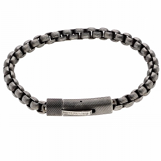 Oxzen ανδρικό βραχιόλι ατσάλινο αλυσίδα στρογγυλή 6 mm γκρι αντικέ