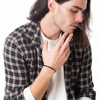 Oxzen λεπτό ανδρικό βραχιόλι 4mm χειροπέδα