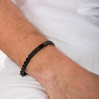 Oxzen ανδρικό βραχιόλι ατσάλινο, ταυτότητα 6mm