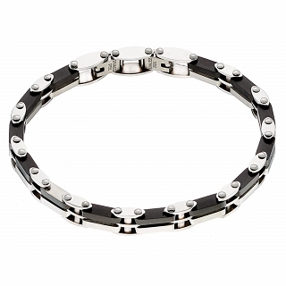 Oxzen ανδρικό βραχιόλι από ανοξείδωτο ατσάλι, με διπλό κούμπωμα