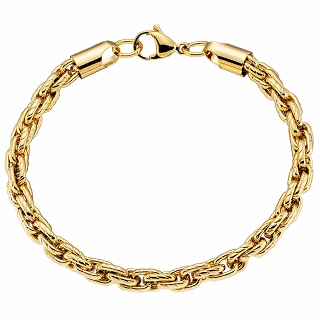 Oxzen ανδρικό βραχιόλι ατσάλινο επιχρυσωμένο