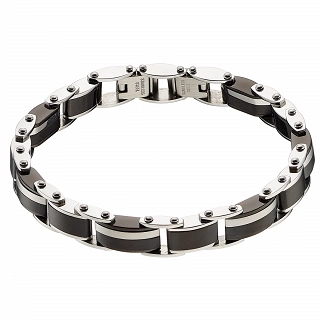 Oxzen ανδρικό βραχιόλι ατσάλινο, διπλής όψης