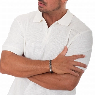 Oxzen ανδρικό βραχιόλι ατσάλινο, διπλής όψης