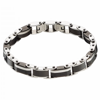 Oxzen ανδρικό βραχιόλι ατσάλινο, διπλής όψης