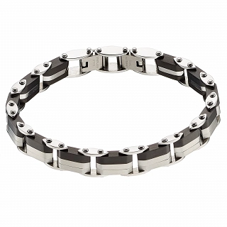Oxzen ανδρικό βραχιόλι ατσάλινο, διπλής όψης