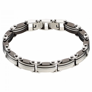 Oxzen ανδρικό βραχιόλι ατσάλινο, διπλής όψης