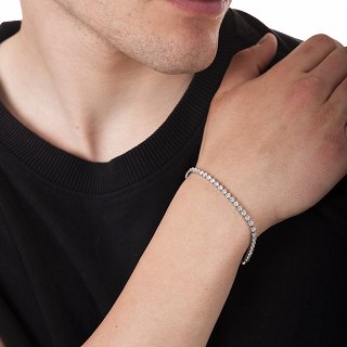 Oxzen βραχιόλι ατσάλινο Unisex ριβιέρα Tennis Iced Out με ζιργκόν 4mm