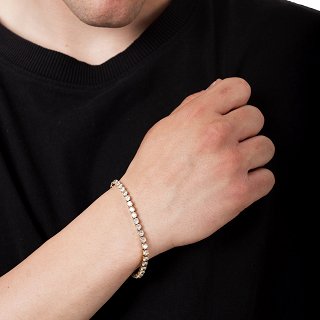 Oxzen βραχιόλι ατσάλινο Unisex ριβιέρα Tennis Iced Out με ζιργκόν 4mm