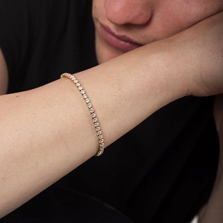 Oxzen βραχιόλι ατσάλινο Unisex ριβιέρα Tennis Iced Out με ζιργκόν 3mm