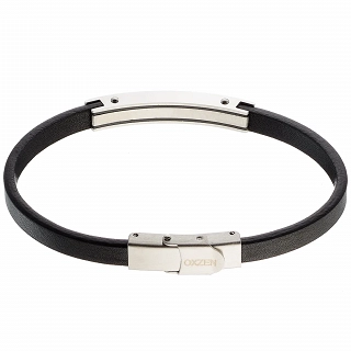 Oxzen λεπτό ανδρικό βραχιόλι 6 mm από ανοξείδωτο ατσάλι με δέρμα