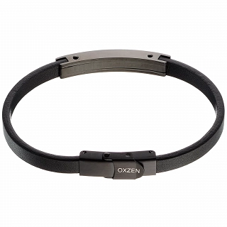 Oxzen λεπτό ανδρικό βραχιόλι 6 mm από ανοξείδωτο ατσάλι με δέρμα