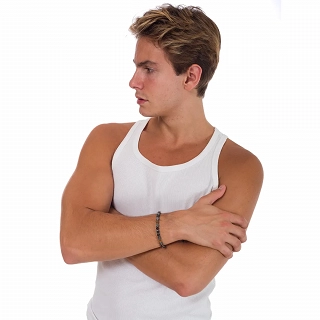 Oxzen Unisex βραχιόλι από ανοξείδωτο ατσάλι με ορυκτές πέτρες