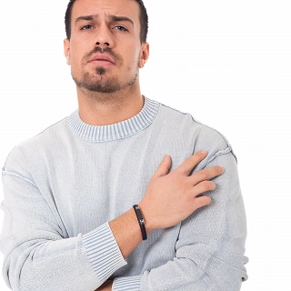 Oxzen ανδρικό βραχιόλι από ανοξείδωτο ατσάλι με δέρμα