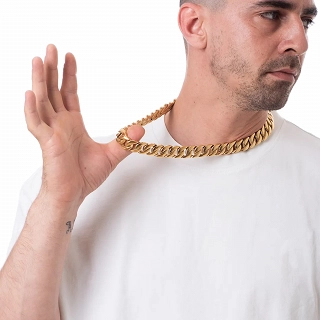 Oxzen Cuban Link αλυσίδα unisex ατσάλινη με ματ φινίρισμα και πλάτος 1,7cm