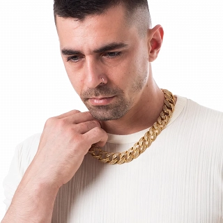 Oxzen Cuban Link Iced-Out αλυσίδα unisex ατσάλινη με πλάτος 2cm γεμάτη ζιργκόν