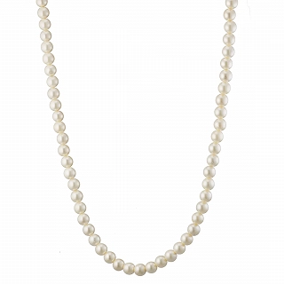 Oxzen ανδρικό κολιέ με πέρλες 6mm με δέσιμο από ανοξείδωτο ατσάλι