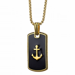 Oxzen ανδρικό κολιέ από ανοξείδωτο ατσάλι πλακέτα με άγκυρα