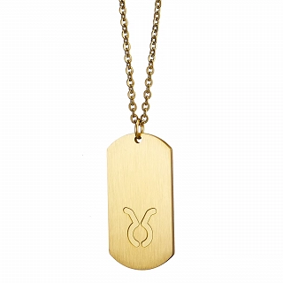 Oxzen κολιέ Unisex Zodiac ατσάλινο ματ ζώδιο Ταύρος (Taurus)