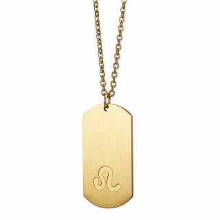 Oxzen κολιέ Unisex Zodiac ατσάλινο ματ ζώδιο Λέων (Leo)