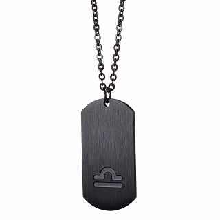 Oxzen κολιέ Unisex Zodiac ατσάλινο ματ ζώδιο Ζυγός (Libra)